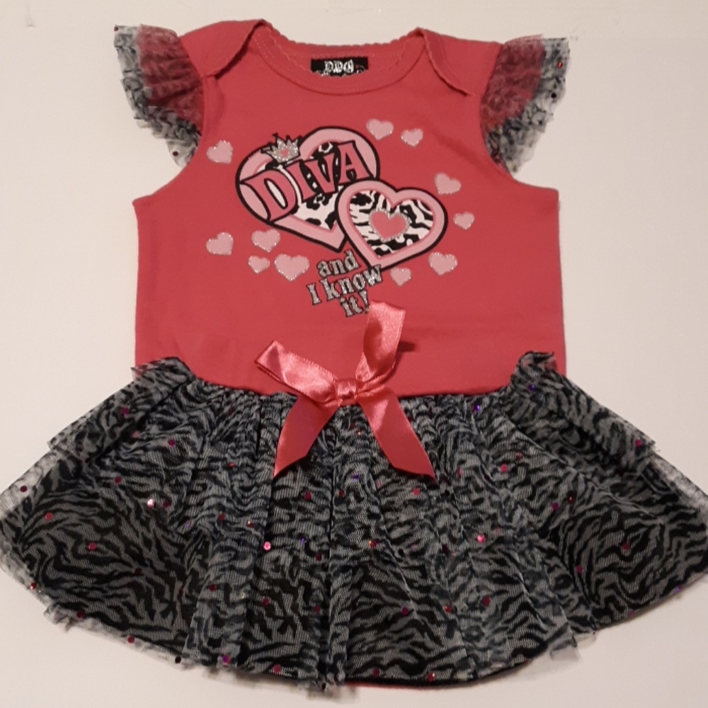 Baby Girl Tutu & Onesie Set. Sz 6/9m